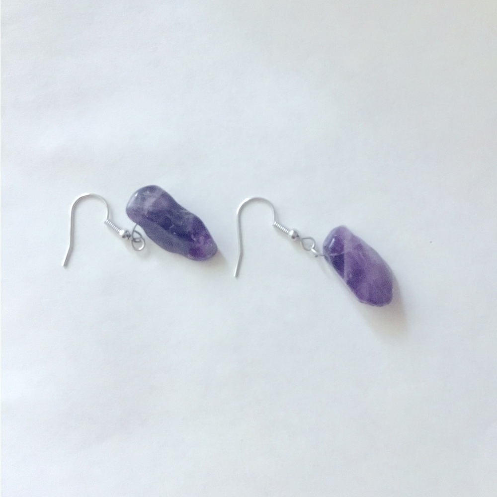 Natural purple crystal earrings